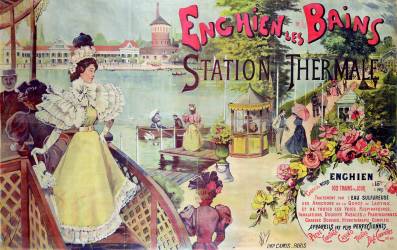 Poster advertising the spa resort of Enghien-les-Bains (French School) - Muzeo.com