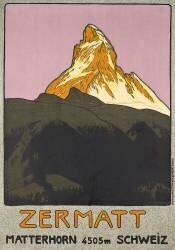 Poster advertising Zermatt (Emil Cardinaux) - Muzeo.com