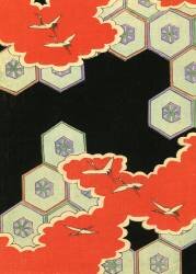 Red Clouds with Flying Cranes (anonymous) - Muzeo.com