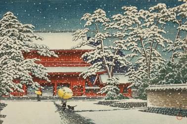 Snow at Zojoji Temple (Hasui Kawase) - Muzeo.com