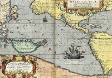 The Pacific Ocean (Abraham Ortelius) - Muzeo.com