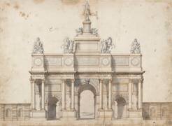 Projet pour l'arc de triomphe de la rue Saint Antoine à Paris (Charles Le Brun) - Muzeo.com