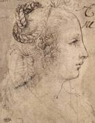 Tête de femme de profil, les cheveux nattés (Leonardo da Vinci) - Muzeo.com