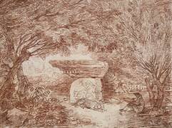 Un artiste dessinant dans les Jardins Farnèse (Hubert Robert) - Muzeo.com