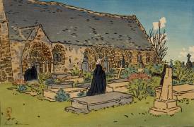 Cemetery and church (Henri Rivière) - Muzeo.com