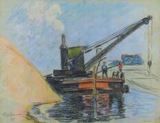 Crane on the Seine (Armand Guillaumin) - Muzeo.com