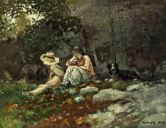 Flock of Sheep, Houghton Farm (Winslow Homer) - Muzeo.com