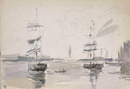 Navires dans une rade (Eugène Boudin) - Muzeo.com