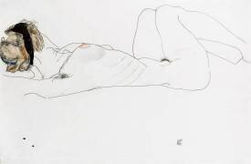 Reclining female nude (Egon Schiele) - Muzeo.com