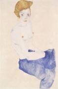 Seated blue nude (Egon Schiele) - Muzeo.com