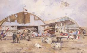 The Airfield (François Flameng) - Muzeo.com
