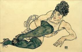 The Green Stockings (Egon Schiele) - Muzeo.com