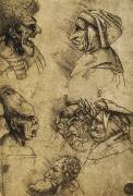 Seven grotesque heads (Leonardo da Vinci) - Muzeo.com