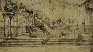 Study of perspective (Leonardo da Vinci) - Muzeo.com