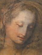 Tête de femme, de trois quarts et penchée vers la droite, les yeux baissés (Baroccio) - Muzeo.com