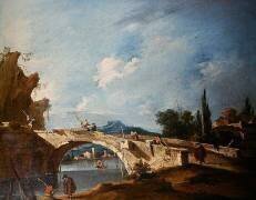 A River Landscape (Francesco Guardi) - Muzeo.com