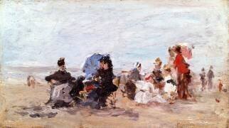 Beach near Deauville (Eugène Boudin) - Muzeo.com