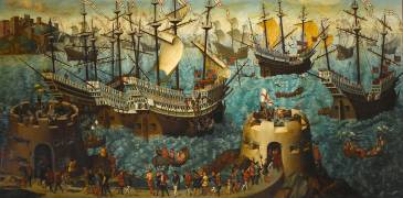 Embarquement du roi Henri VIII d'Angleterre à Douvres, pour se rendre à Calais, le 31 mai 1520 (Friedrich Bouterwek) - Muzeo.com