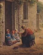 Feeding the Young (Jean-François Millet) - Muzeo.com