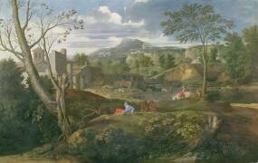Landscape with buildings (Nicolas Poussin) - Muzeo.com
