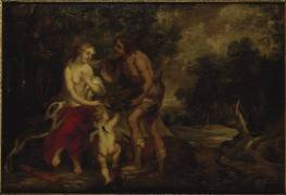 Méléagre présente à Atalante la hure du sanglier de Calydon (Jan van Hoecke) - Muzeo.com