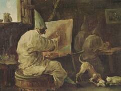 Polichinelles peintres (Hubert Robert) - Muzeo.com