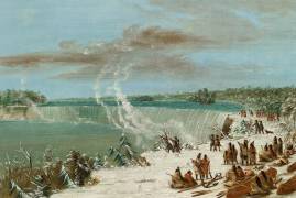 Portage Around the Falls of Niagara at Table Rock (George Catlin) - Muzeo.com