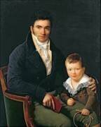 Portrait of a Member of the Barbet Family with his Son (Henri-François Riesener) - Muzeo.com