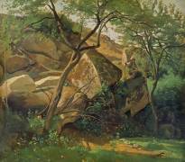 Rocks at Fontainebleau (Jean-Baptiste Camille Corot) - Muzeo.com