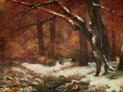 The Deer Retreating (Gustave Courbet) - Muzeo.com