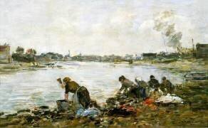 The Laundresses (Eugène Boudin) - Muzeo.com