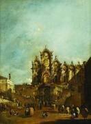The Loggia Erected in Campo San Zanipolo, Venice, in Front of the Scuola di San Marco for the Benediction of Pope Pius VI in 1782 (Francesco Guardi) - Muzeo.com