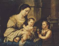 The Virgin and Child with the infant St. John the Baptist (Bartolomé Esteban Murillo) - Muzeo.com
