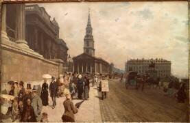 La National Gallery et l'église Saint-Martin à Londres (Giuseppe de Nittis) - Muzeo.com