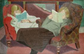 Two Girls Reading (Malcolm Drummond) - Muzeo.com