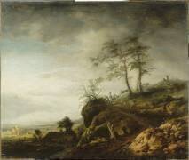 Voiture descendant un chemin escarpé (Philips Wouwerman) - Muzeo.com