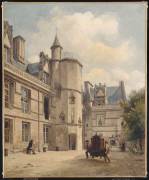 Vue de l'hôtel de Cluny, en 1850 (Pierre Achille Poirot) - Muzeo.com