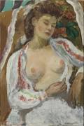 Bare-breasted woman sitting (Jean Louis Boussingault) - Muzeo.com