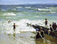 Bathers at Breakwater (Edward Henry Potthast) - Muzeo.com