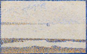 Beach at Gravelines, 1890 (oil on panel) (Georges Seurat) - Muzeo.com
