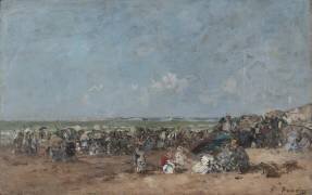 Beach Scene in Trouville (Eugène Boudin) - Muzeo.com