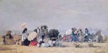 Beach Scene, Trouville (Eugène Boudin) - Muzeo.com