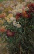 Chrysanthemums in the Garden at Petit-Gennevilliers (Gustave Caillebotte) - Muzeo.com