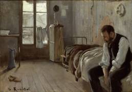 Clarasó in his room in Montmartre (Santiago Rusiñol) - Muzeo.com