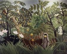HENRI ROUSSEAU FRENCH TROPICAL FOREST MONKEYS OLD ART PAINTING POSTER BB5635A
