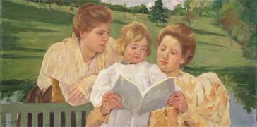 Family Group reading (Mary Cassatt) - Muzeo.com