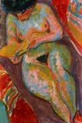 Female Nude (Reading) (Ernst Ludwig Kirchner) - Muzeo.com