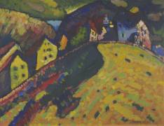 Houses at Murnau (Wassily Kandinsky) - Muzeo.com