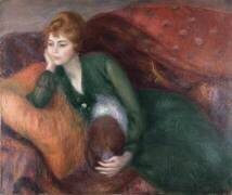 Jeune femme en vert (William James Glackens) - Muzeo.com