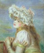 Jeune fille à la coiffe de dentelle (Auguste Renoir) - Muzeo.com